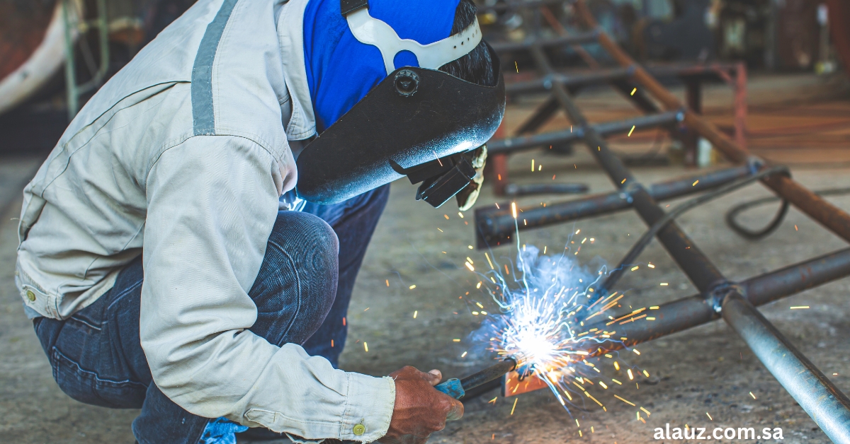 Metalworker busy in welding Company in Jeddah